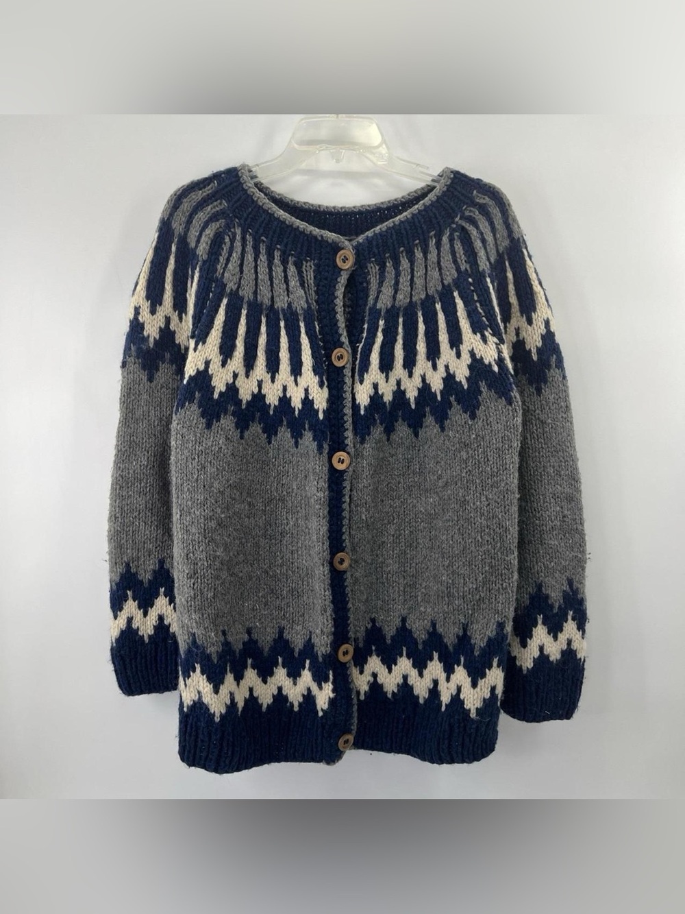 Fair Isle Wool Cardigan Cottagecore Doen look
